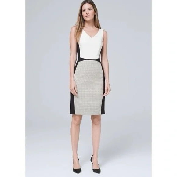 White House Black Market | Dresses | White House Black Market Colorblock  Sheath Office Workwear Dress Size 6 | Poshmark